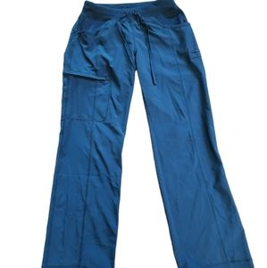 5/$25 Cherokee Infinity‎ Teal Blue Drawstring Scrubs Women's Size XS Petite